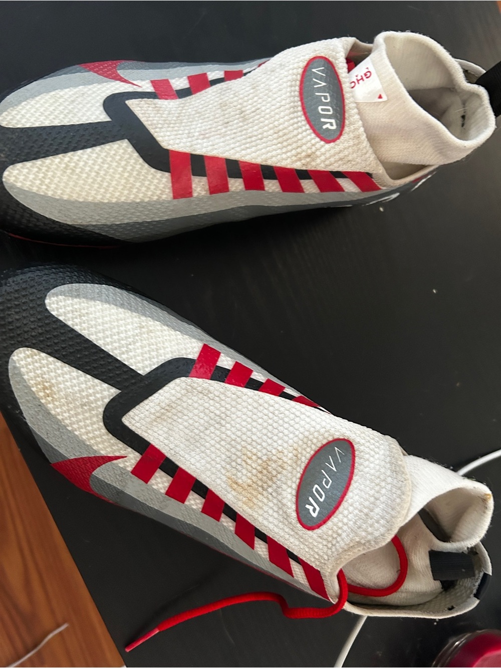 Nike Vapor Men’s White/Red/Gray Athletic Soccer Shoes